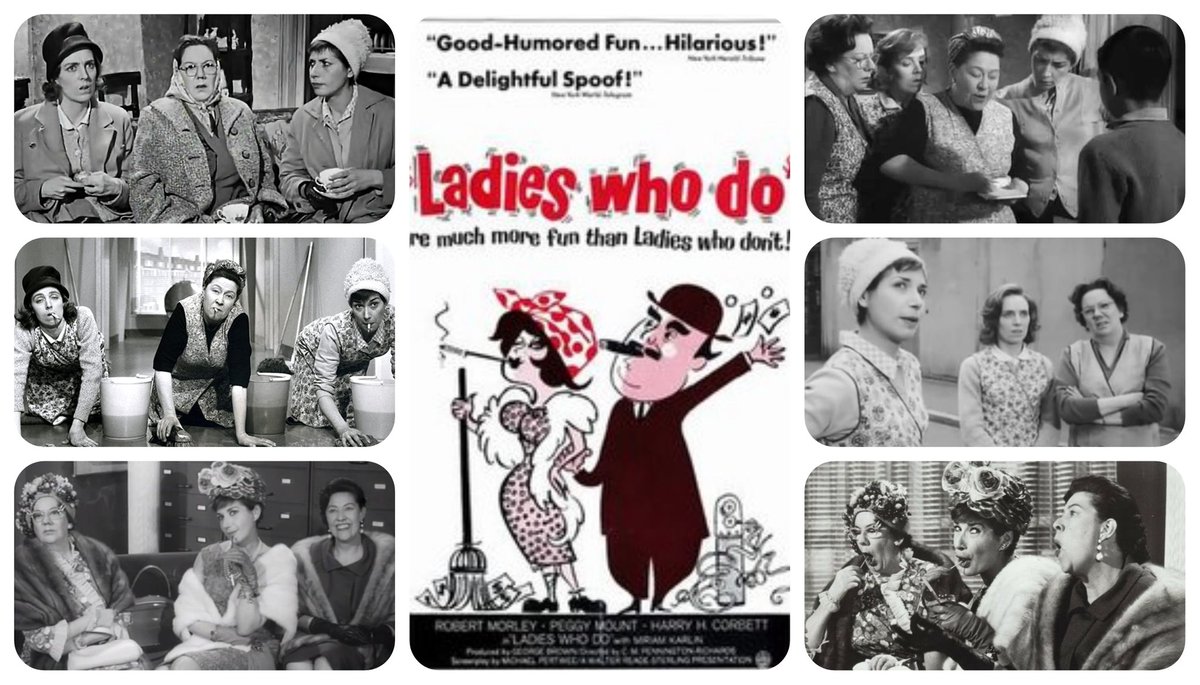 A must see today Ladies Who Do (1963) starring #PeggyMount  #MiriamKarlin #DandyNichols #AvilEgar #RobertMorley #HarryHCorbett & look out for  #BarbaraMitchell as rose on @TalkingPicsTV at 2.50pm, showing again on Tuesday at 4.15pm