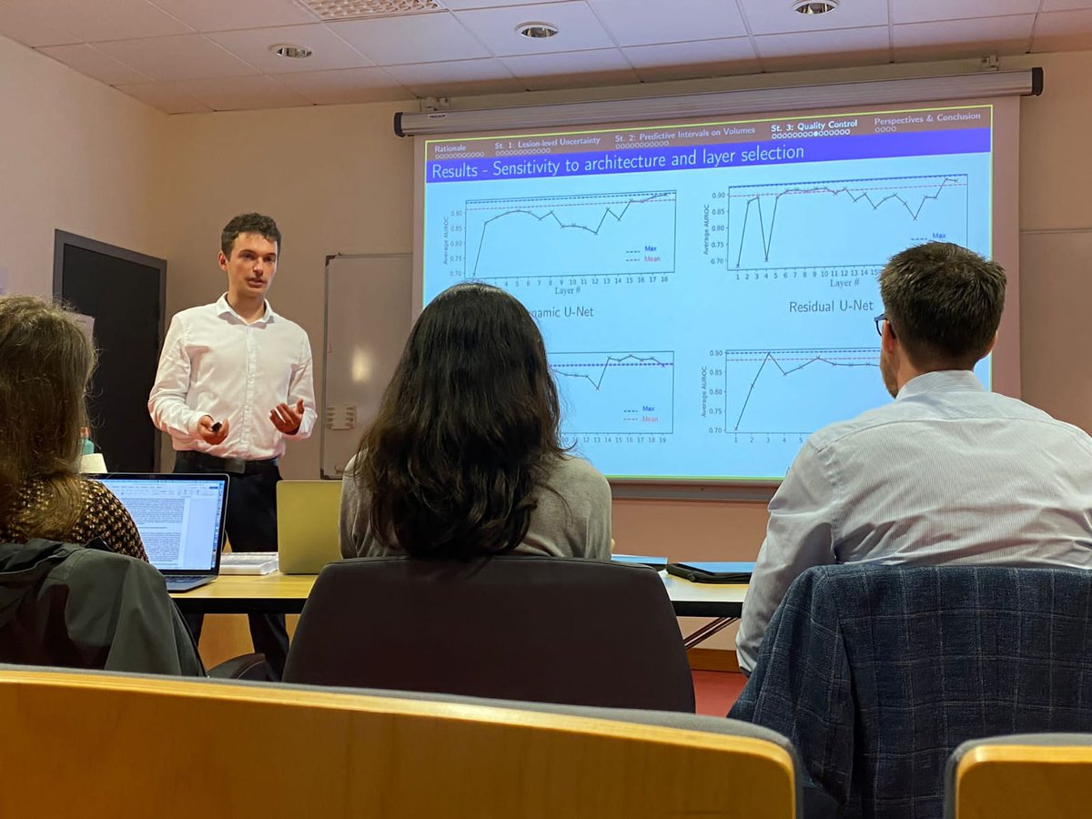 🎓 Congratulations to Dr. Benjamin Lambert for brilliantly defending his PhD!
💡 His research on 'Uncertainty Quantification in Deep Learning-based Medical Image Segmentation' was presented with impressive clarity and pedagogy. 🧠🤖
#IA #MRI #DeepLearning
