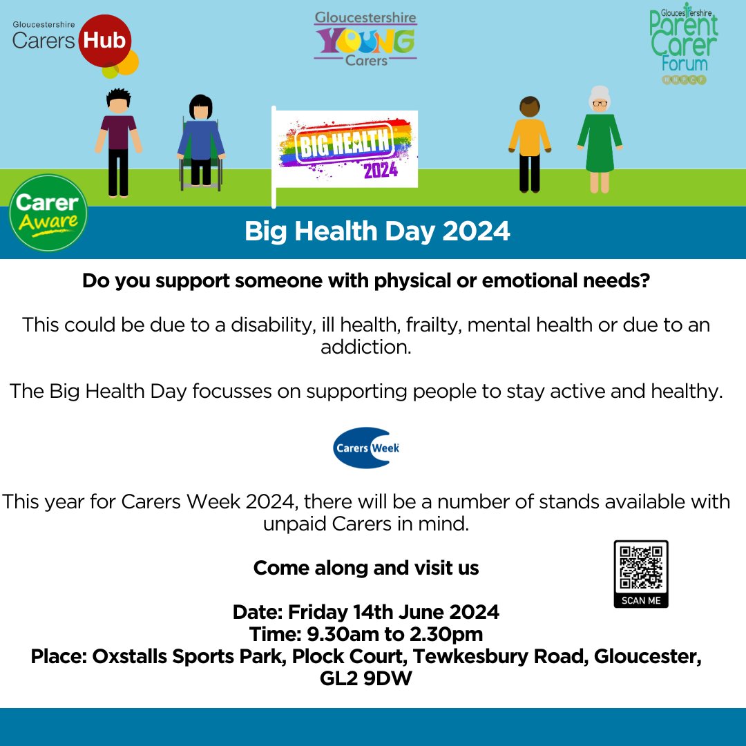 Carers Week is coming, join us at The Big Health Day, Friday 14th June 2024.

#carersweek  #unpaidcarers #carers #bighealthday