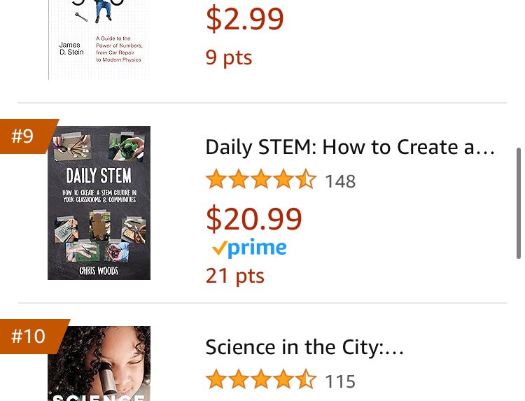 Daily STEM is currently #9…and 9% off! Find out why so many teachers are finding the confidence & inspiration to add some #STEM every day! Get a copy: amazon.com/Daily-STEM-Cul… Or get bulk copies from @codebreakeredu: codebreakeredu.com/books/