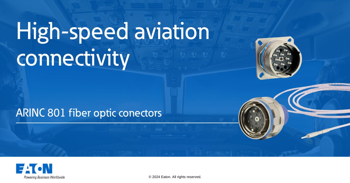 Experience the future of #Inflight connectivity with fiber optic technology! High-speed internet, crystal-clear communication and lightning-fast data transmission all at 30,000 feet! See how we're transforming inflight connectivity at: eaton.works/3WJ6wPJ #Aerospace