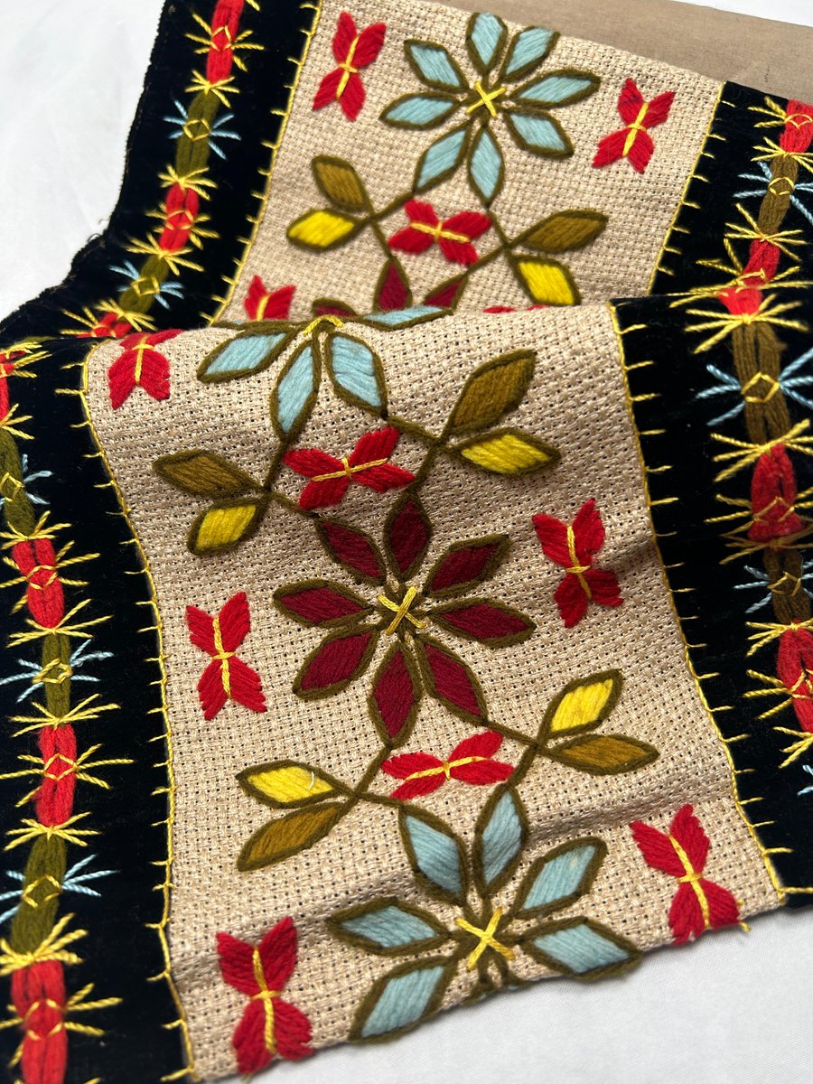 A beautiful piece of textile work, this is called Berlin Work, made in Germany at the turn of the century. This is one of our favourite objects from the collection! #Berlin #LdnOnt #Fabric #MuseumMonth
