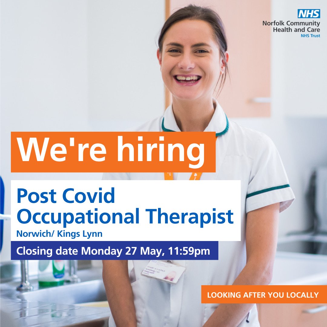 Join the Post Covid Multidisciplinary team as an Occupational Therapist on a secondment/fixed term. Support post-COVID care in the community & help develop services across Norfolk & Waveney. Work with MDT for seamless patient care. Apply now: jobs.nhs.uk/candidate/joba… #WeAreNCHC