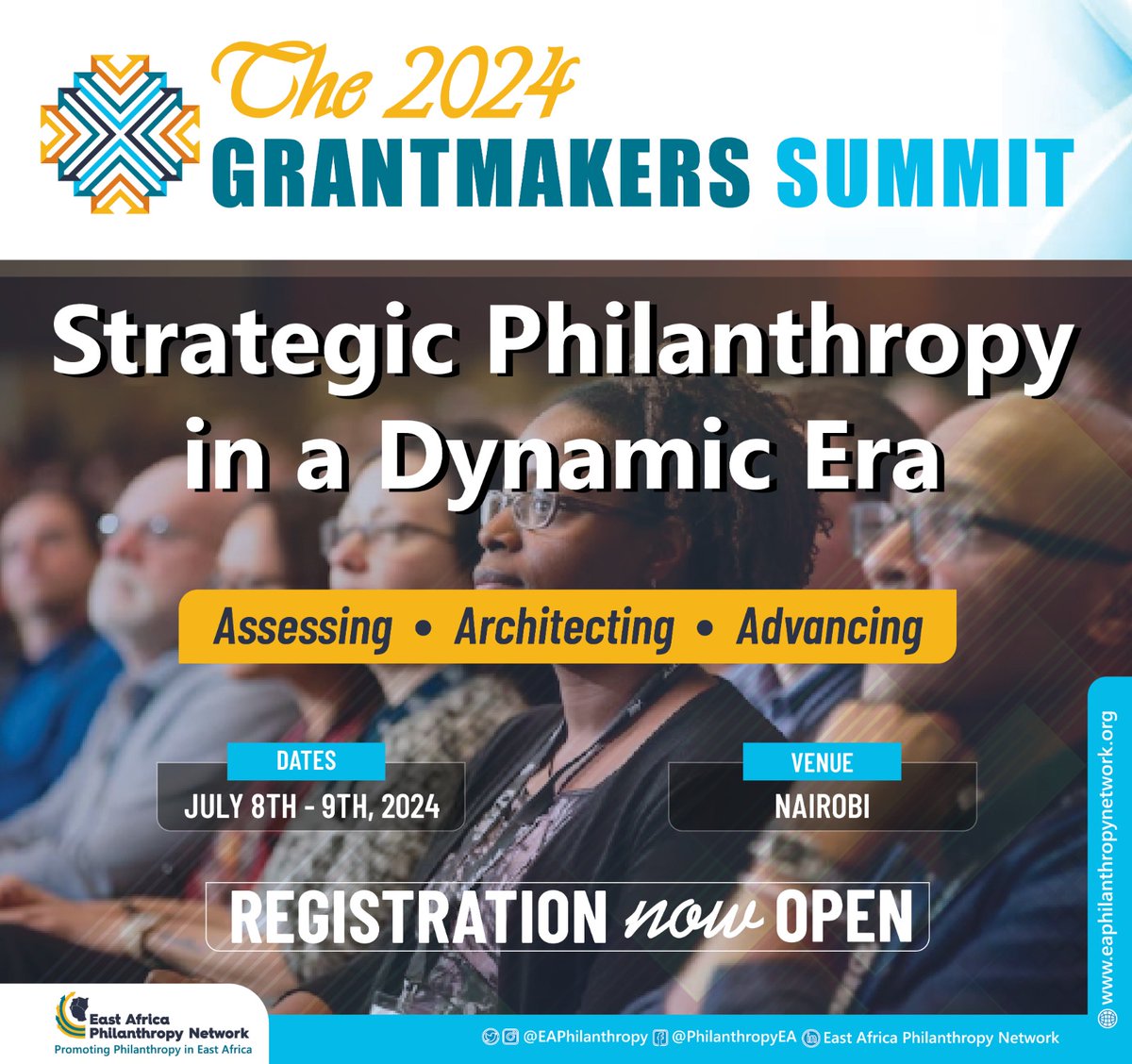 On July 8 & 9, join @EAPhilanthropy in Nairobi for #2024GrantmakersSummit to discuss strategic approaches for #philanthropy to address widening wealth disparities, social injustices, & environmental crises. Register today: ow.ly/FQIj50RJxBU