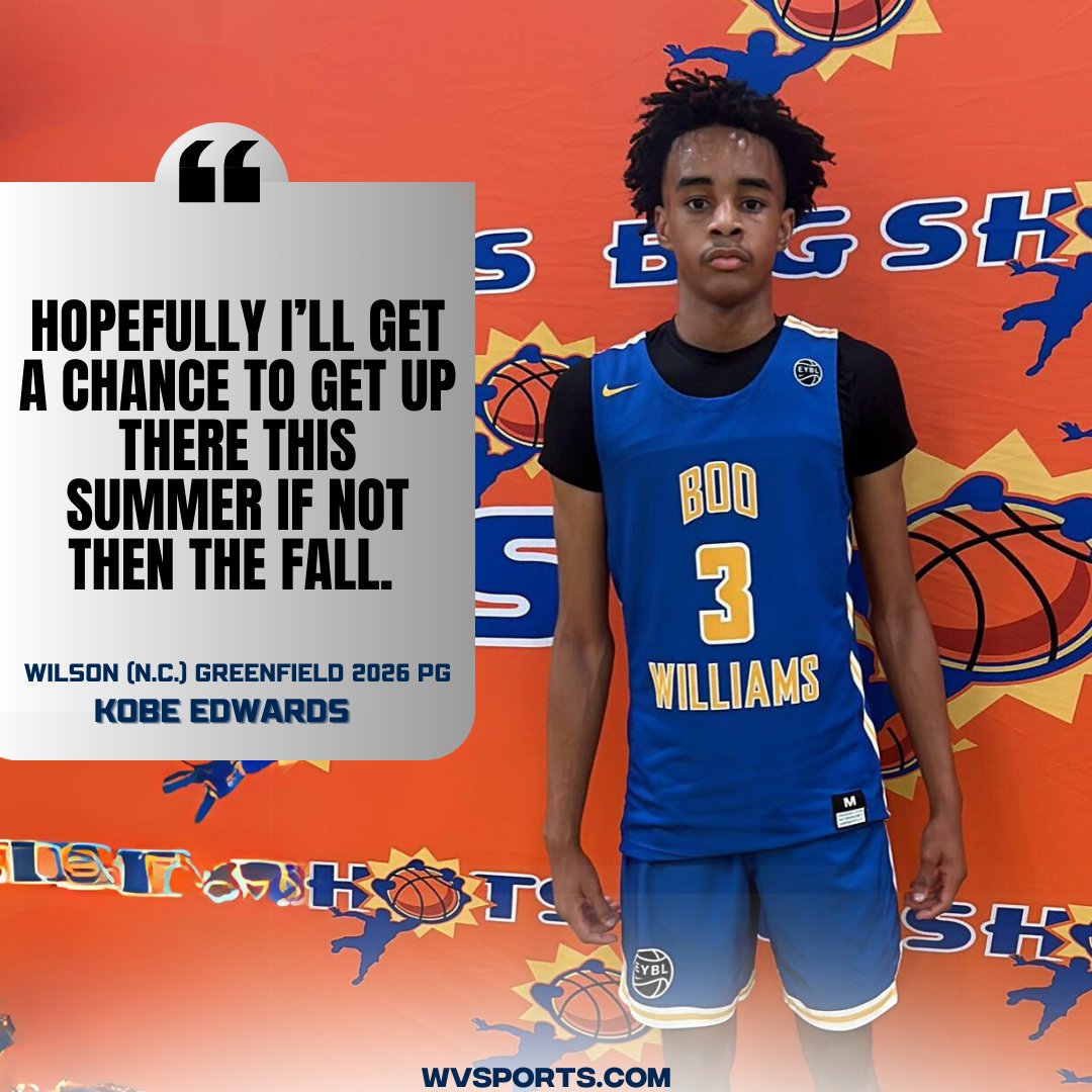 Interview: gowvu.us/o4f Wilson (N.C.) Greenfield 2026 point guard Kobe Edwards recently picked up an offer from #WVU. He discusses the offer, Mountaineer assistant Chester Frazier and visit plans. #HailWV @WVUCoachFrazier
