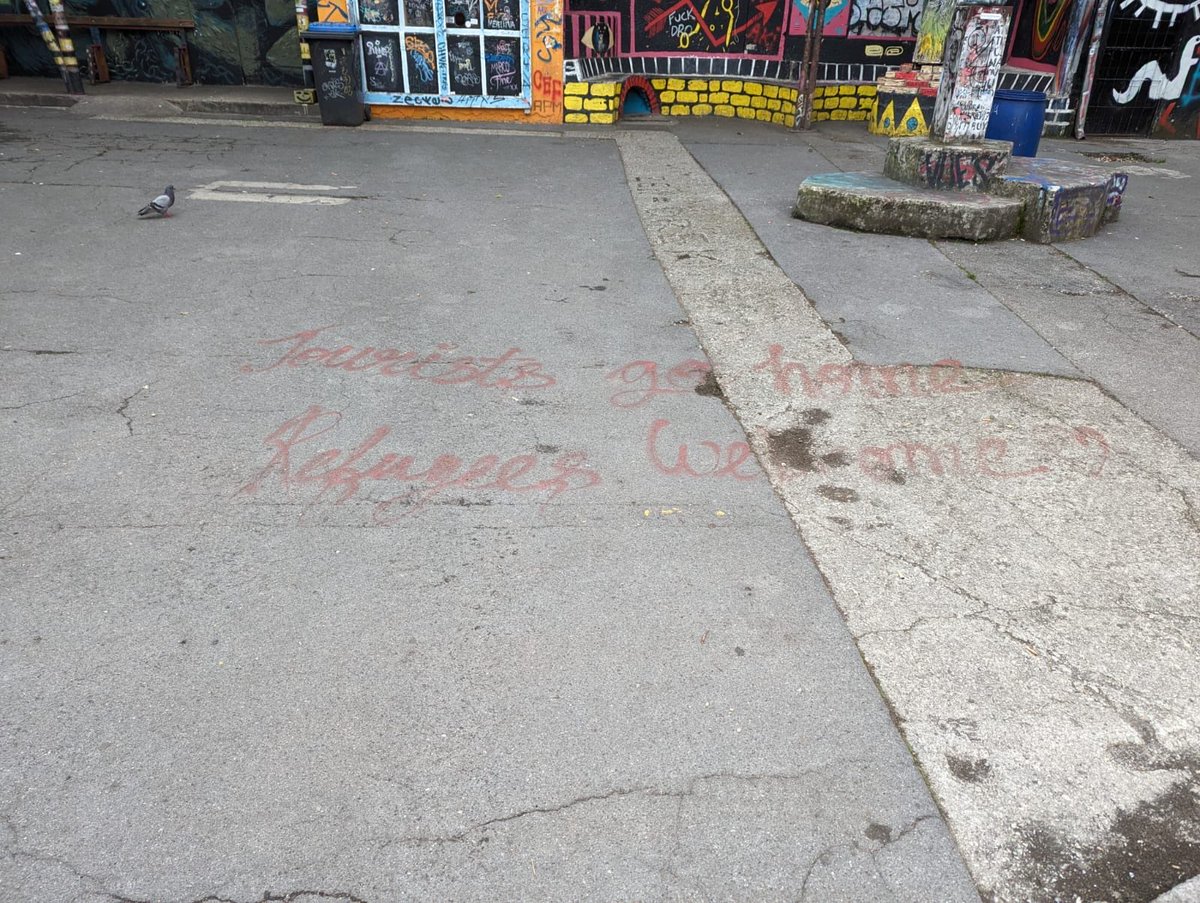 In Ljubljana - graffiti says ‘Jewists go home. Refugees welcome’. Anti- semitism meets the advocacy of mass migration’. A clear if clumsy anti civilisational statement