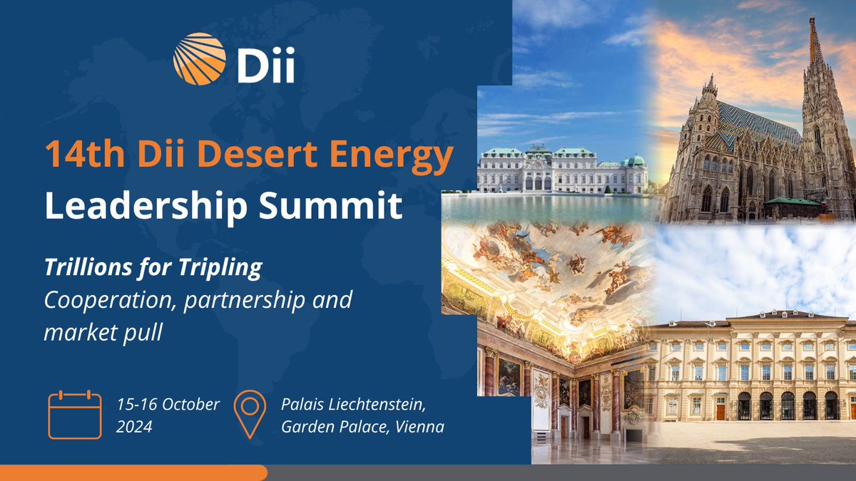 Want to find out more about #DiiLeadershipSummit24? This year’s Summit website is now live! Find out more ▶️dii-desertenergy.org/14th-dii-deser… #energytransition #energy #sustainability #sustainableenergy