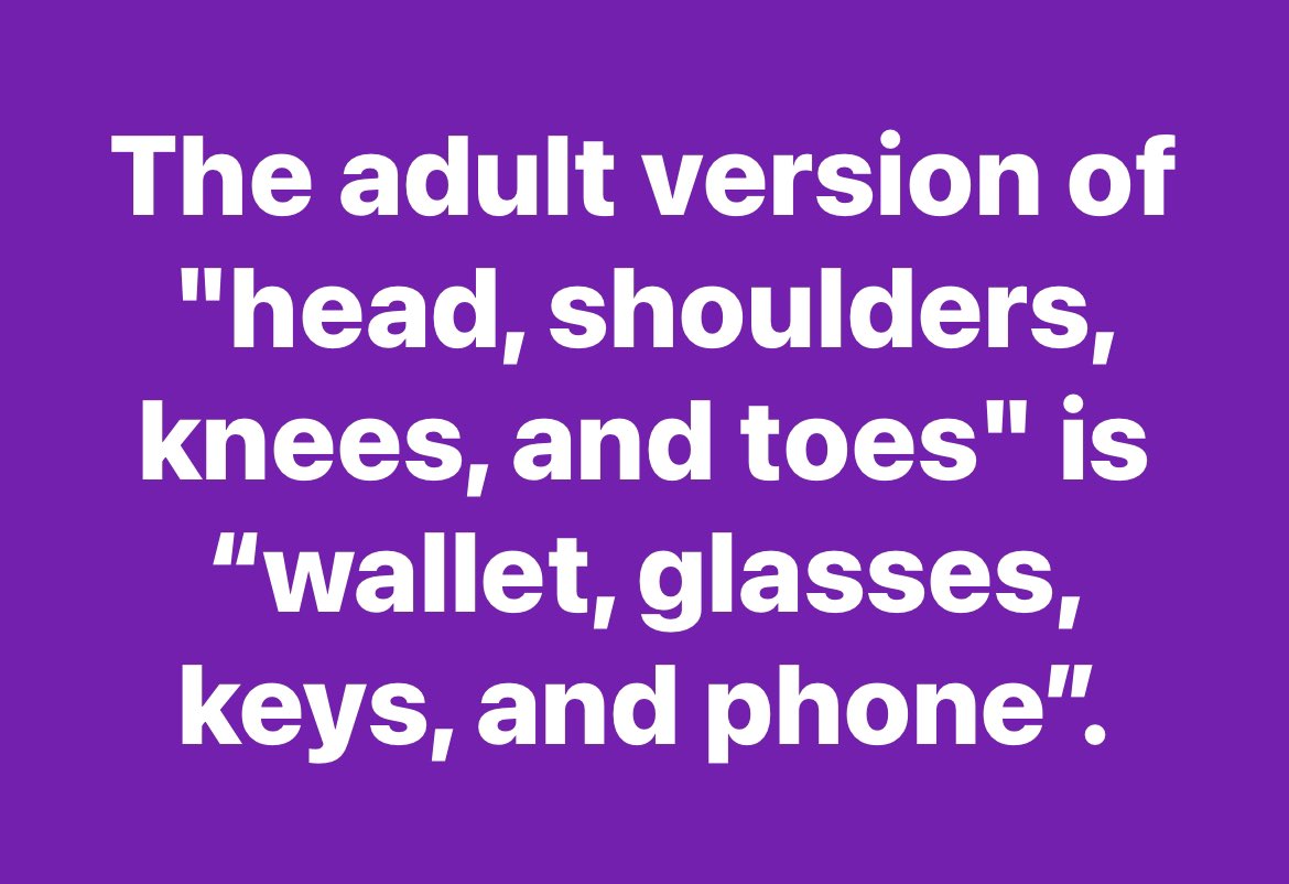 TRUTH! 🙌🏼 🤣Happy Friday! Have a great weekend!! 😊

#friday #fridaymood #fridayvibes #TheWeekend #FridayFunny #TGIF #tgifriday #weekendmood #itstheweekend #imouttahere #wordsofwisdom 
#losethings #forgetful #forgetfulminds #losingit #remember  #memory #growingold #truth #fact