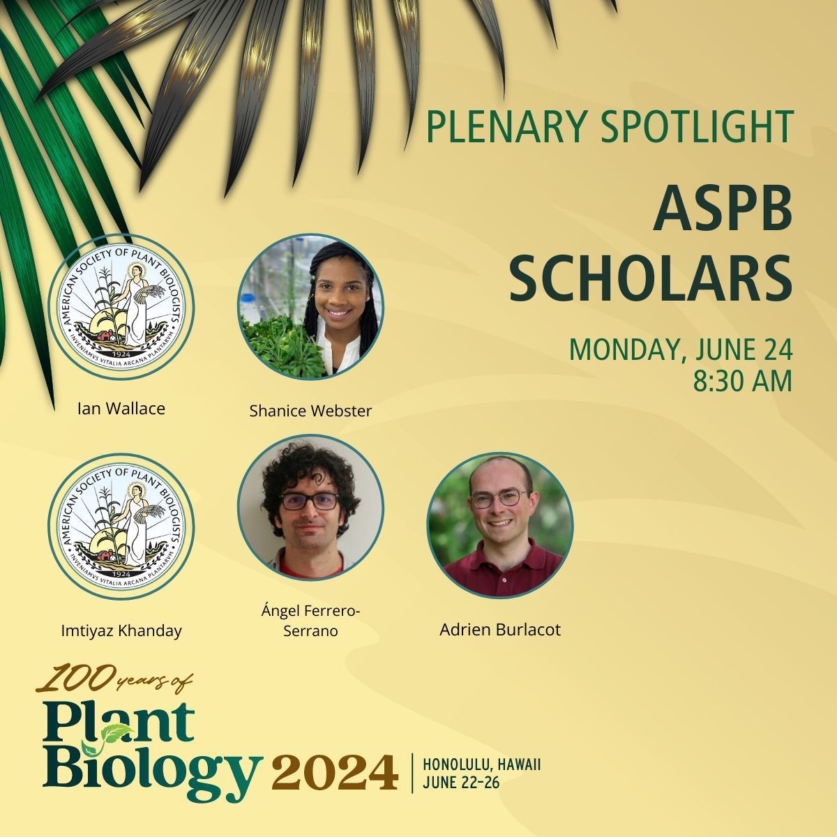Celebrate our centennial by diving into the ground-breaking research of the next generation of plant scientists. This #PlantBio2024 plenary explores metabolite- and microbiota-based engineering, photosynthesis and much more. Learn more & register today at buff.ly/2S7TqXp