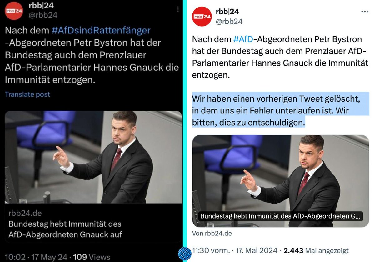 Hass und Hetze gegen die #AfD oder einzelne Abgeordnete wie #Krah #Bystron oder #Höcke gibt's für 18,36 Euro pro Monat.
#GEZ abschaffen!