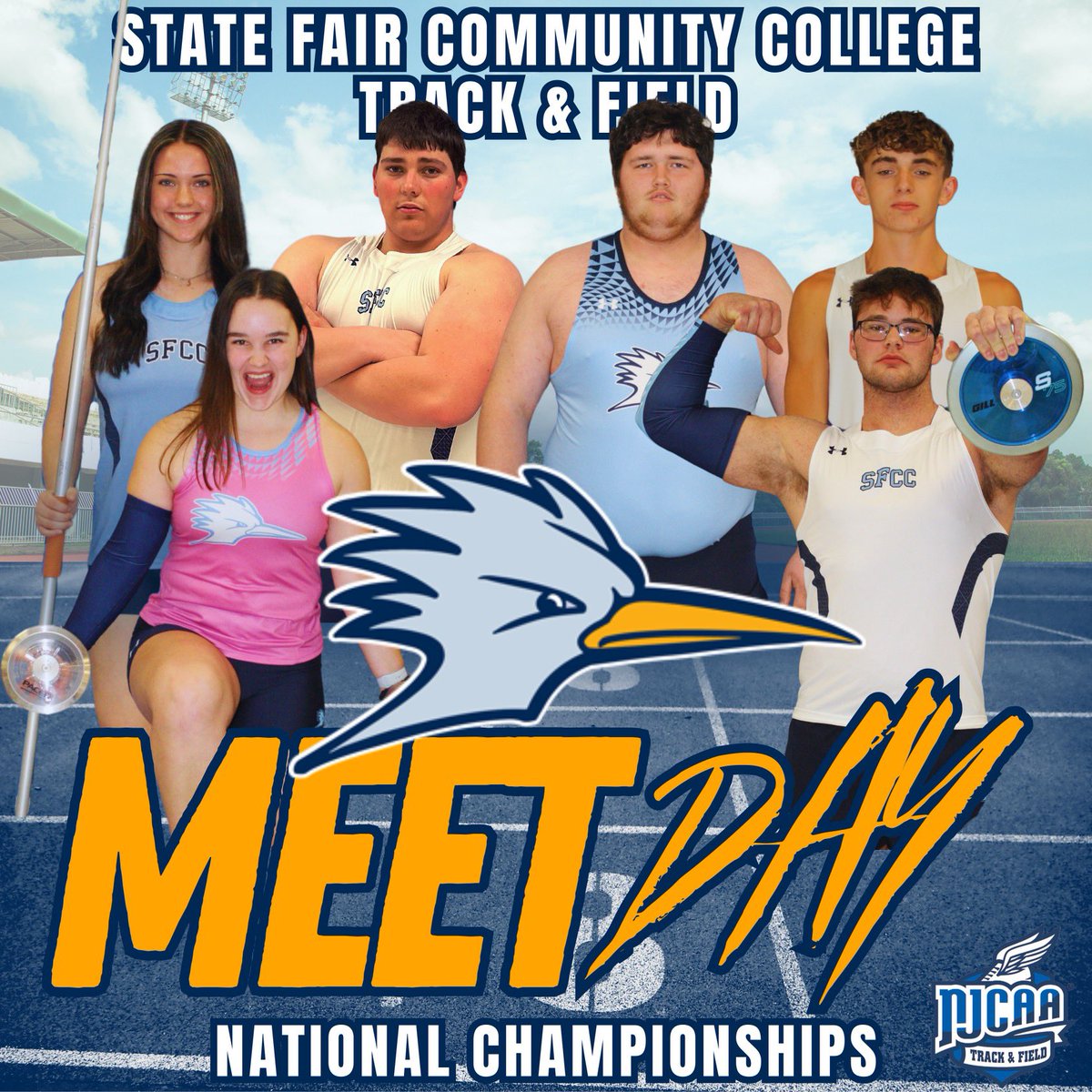 GOOD LUCK at the NJCAA National Championships!!! @RoadrunnerLife @sfccmo @sfccmoAthletics @MoMileSplit @Missouri_Sports @SedaliaSports #OneMarathon #WeAreStateFair #PTSnPRS