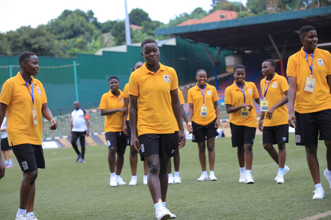 Pitch inspection ✅ Up Next - Warm up #WomenFootballUG #UGAZAM