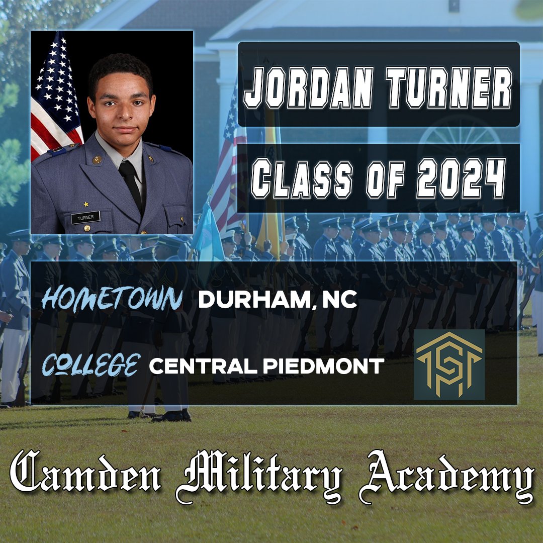 Congratulations to Cadet Jordan Turner! #camdenmilitary #seniorspotlight