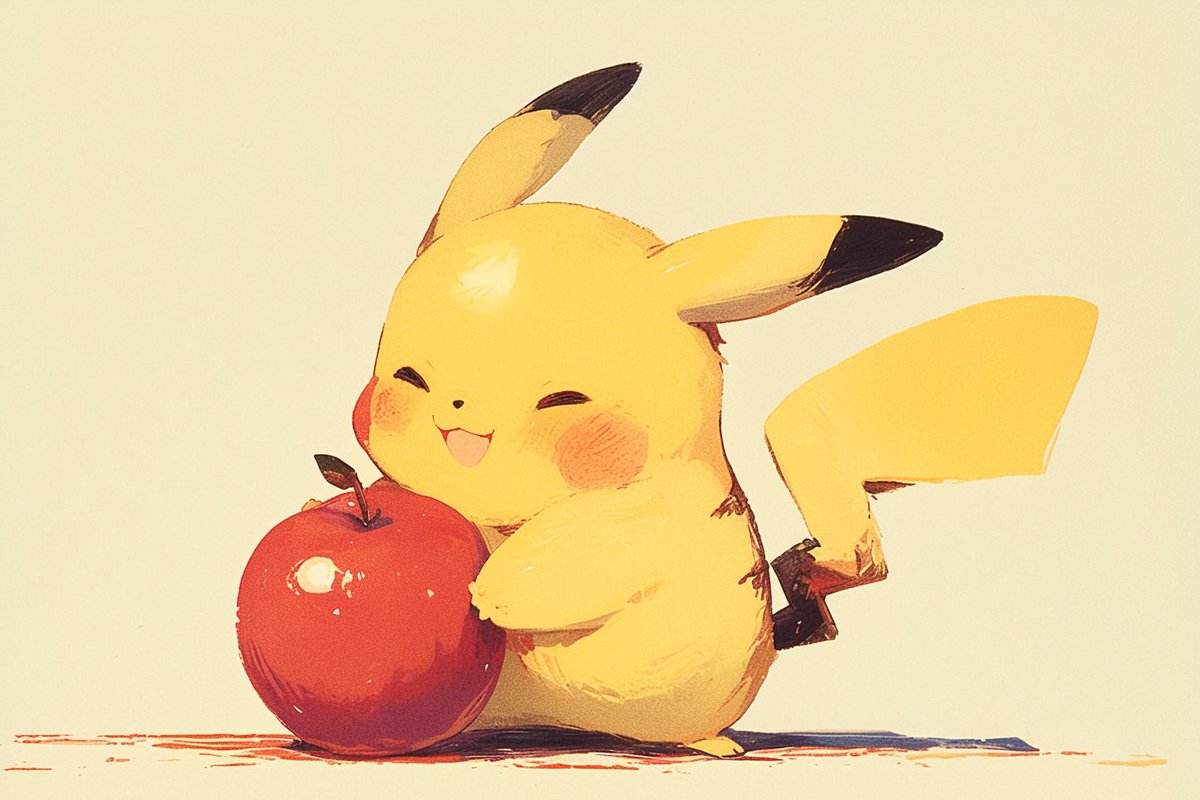 Apple and Pikachu