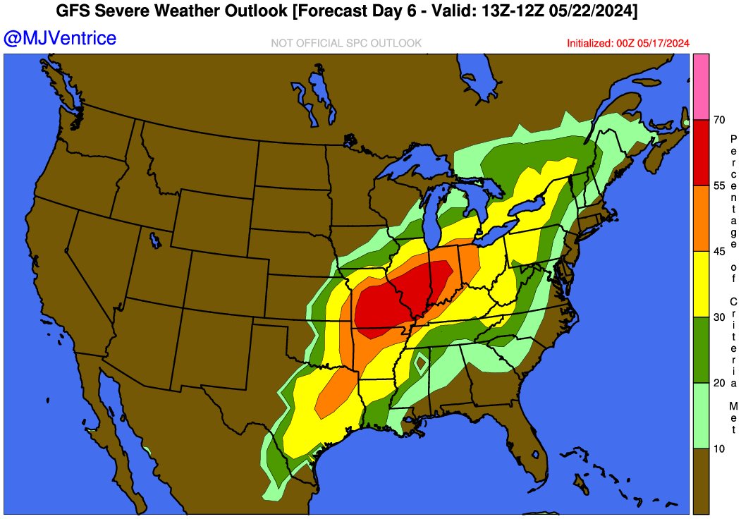 Next Tue-Wed has my attention for another widespread, dangerous severe thunderstorm outbreak across the Mid-Con