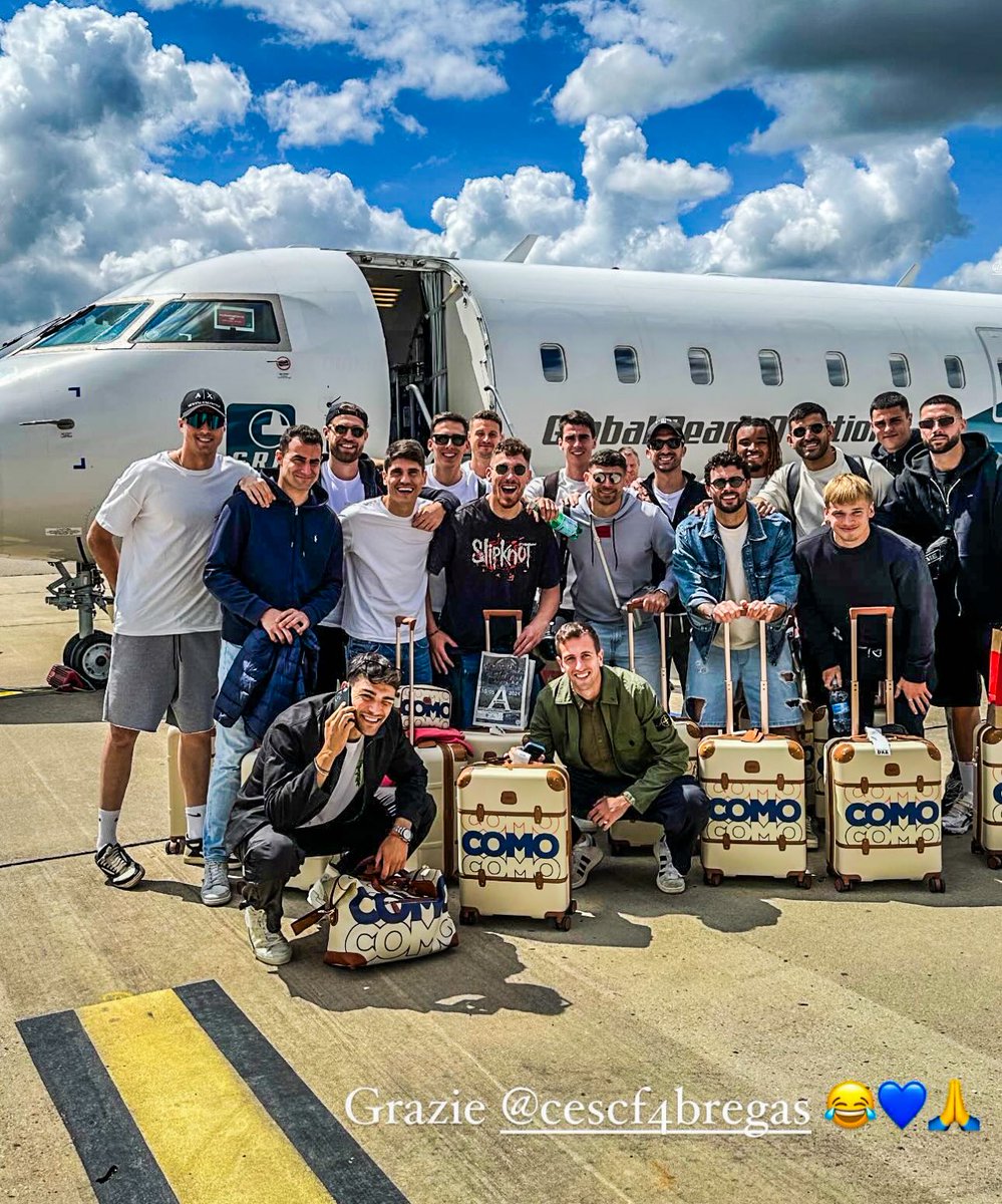 😂✈️ Cesc Fabregas promised the Como squad a trip to Ibiza if they got promoted to Serie A... Well it happened and off the squad go! ☀️🍻