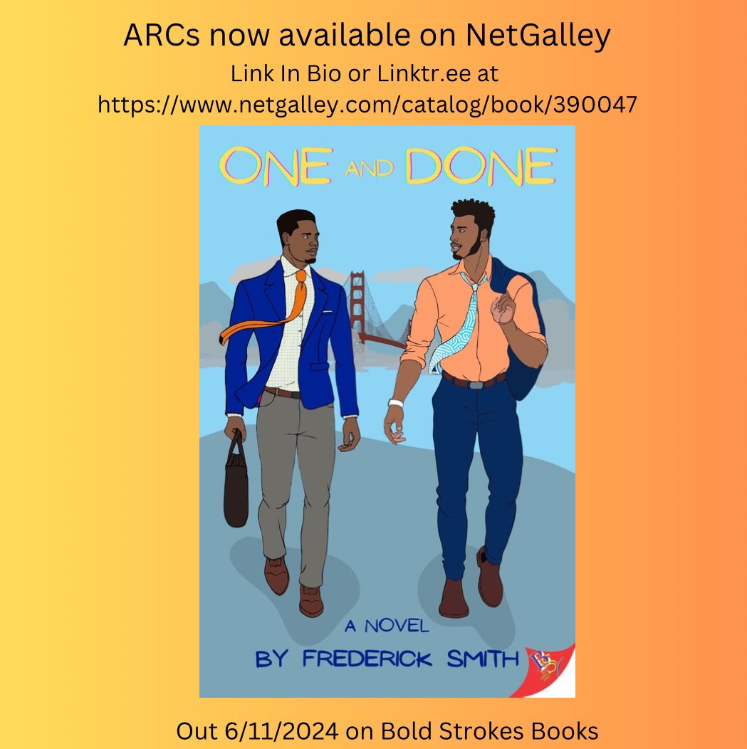 One and Done is on NetGalley now for reviewers, bookstagrammers, & librarians: netgalley.com/catalog/book/3… One and Done, a Black, Queer, Higher Ed, Bay Area romance novel out 6/11/24 on @boldstrokebooks: boldstrokesbooks.com/books/one-and-… ✍🏾📚🌈💕#OneAndDone #NetGalley #Romance #PrideMonth
