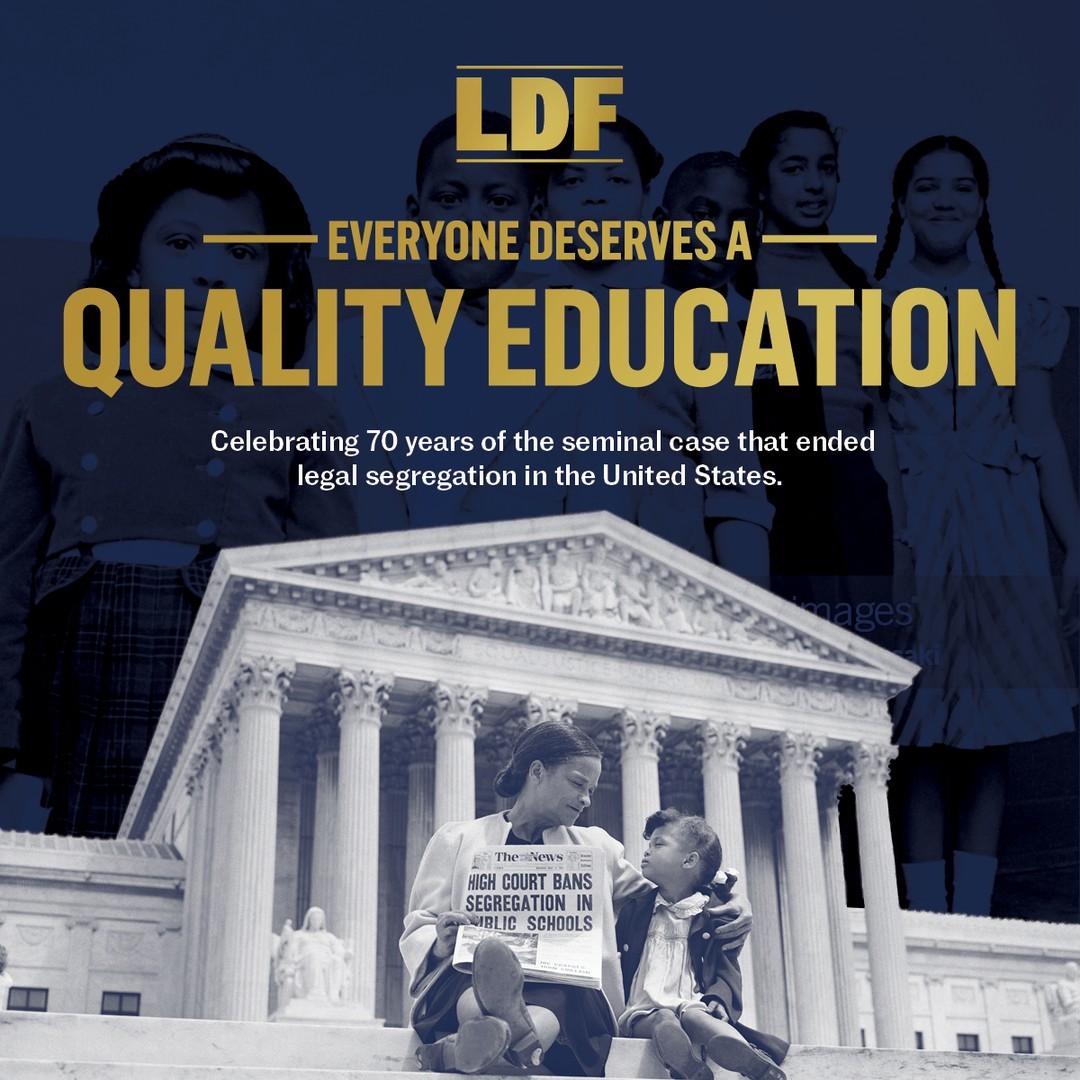 NAACP_LDF's tweet image. The success of #BrownvBoard came from the collaboration of the litigators, clients, organizers, and later all the people on the ground working to desegregate schools, as well as transportation, public spaces, restaurants, and more. 

Today, we honor them and their legacy.