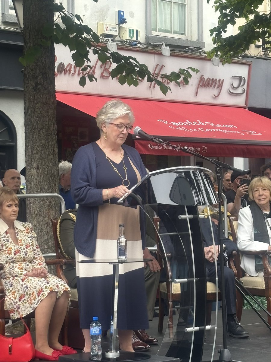 Survivor Bernie McNally reads aloud the names of the 34 victims of May 17th 1974 and their counties or countries