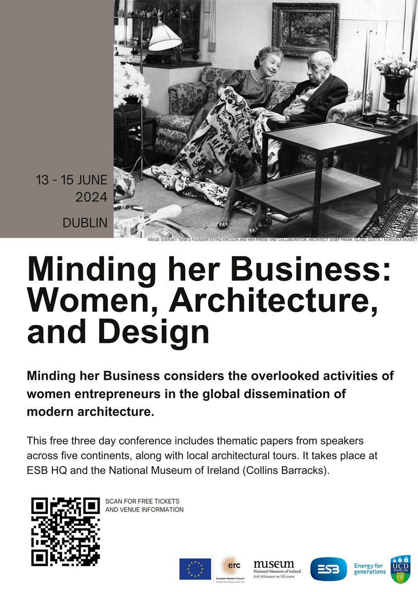 The programme for the upcoming @ExpandingAgency conference is now online and tickets are available: expanding-agency.com/conference/ Minding her Business considers the overlooked activities of women entrepreneurs in the global dissemination of modern architecture. @HumanitiesUCD