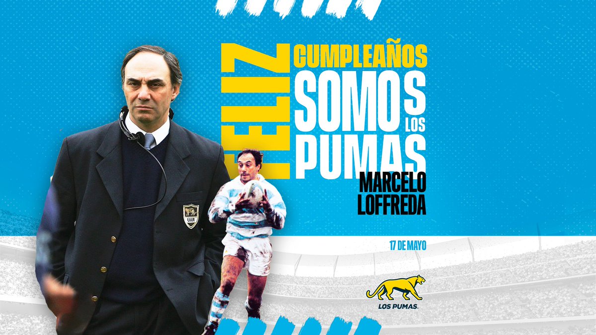 ¡Queremos desearle un muy feliz cumpleaños a Marcelo Loffreda, Puma #339! 🎉

🧢 46 caps como jugador
🥉 Tercer puesto, como Head Coach (2000-2007), en la Copa del Mundo 2007 🏆

¡Feliz cumple, Tano! 🙌🏼

#SomosLosPumas