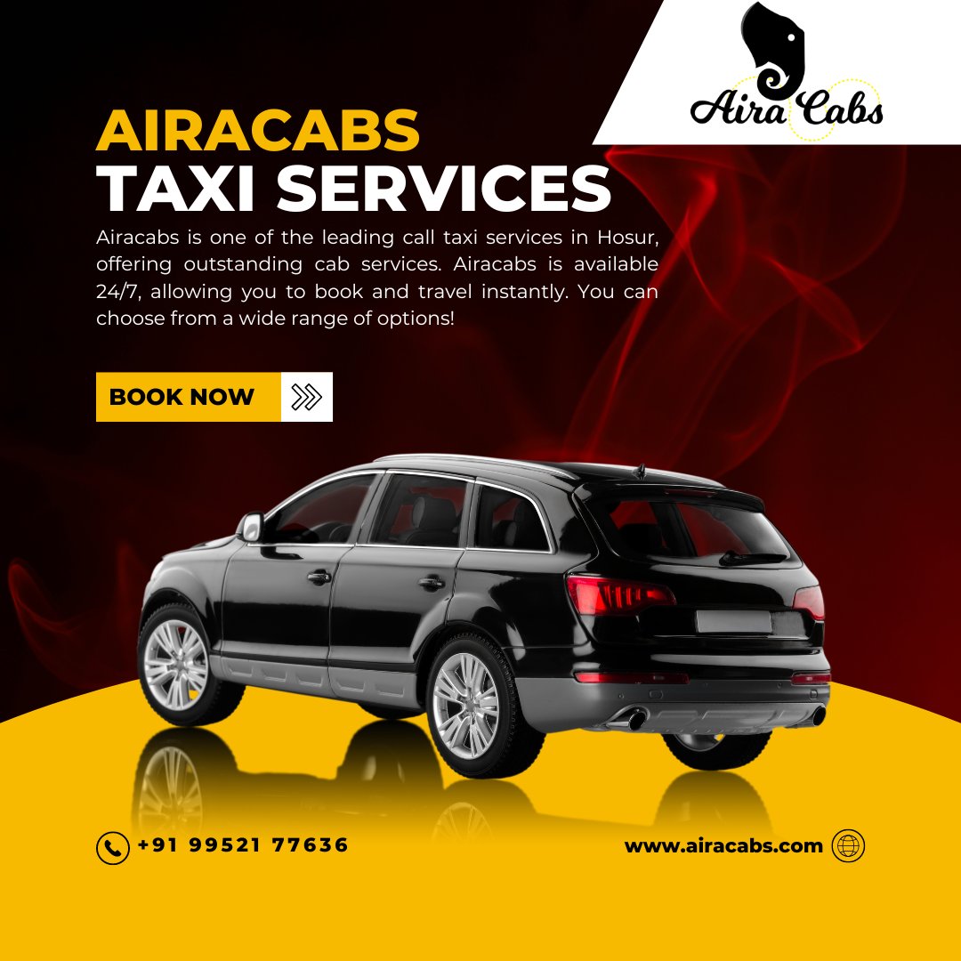 Airacabs is your go-to choice for taxi services in Hosur, offering airport pickup and drop at affordable rates. We pride ourselves on being the best taxi service provider in Hosur, ensuring safe and professional rides for our customers. 

#airacabs #taxi #taxiairport #taxicab
