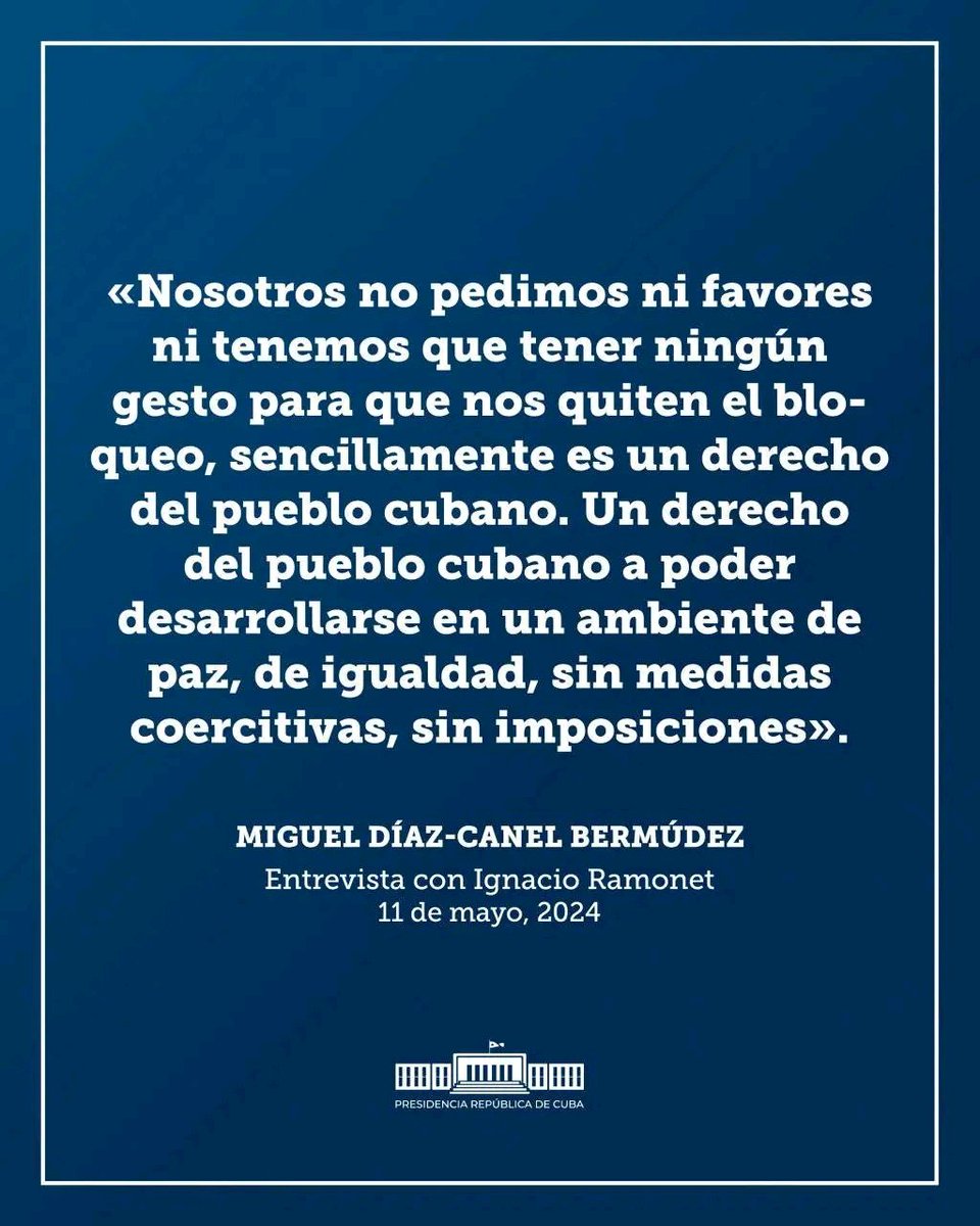Exigimos el cese del bloqueo a Cuba. #CubaPorLaVida #UnidosXCuba #CubaCoopera