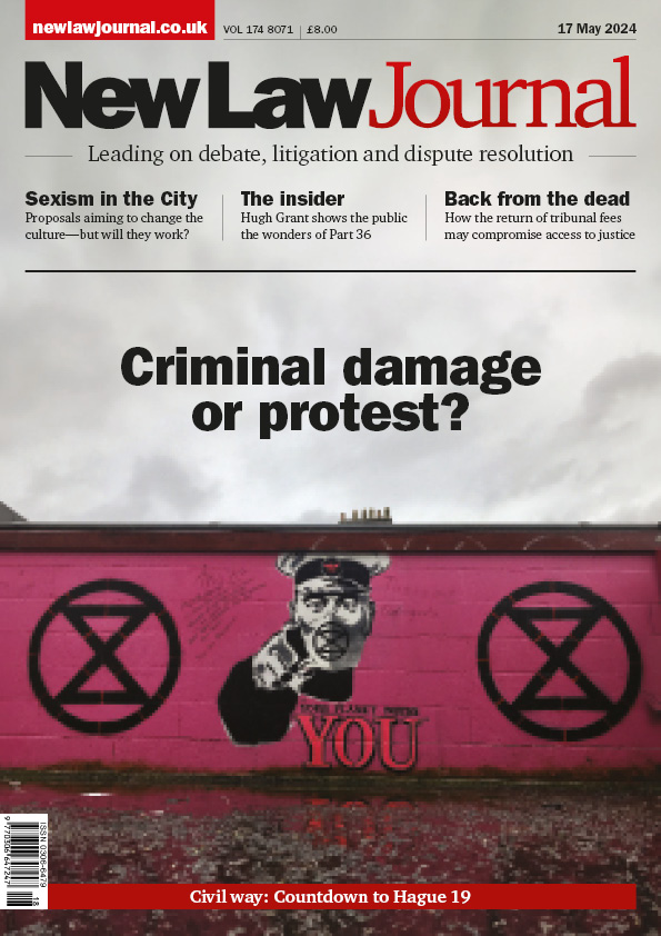 This week's NLJ is out today, with: - debate on justifying criminal damage, by Nicholas Dobson; - sexism in financial services, by @GuyMicklewright of @5SAHLaw; and - Professor Dominic Regan (@krug79) on @HackedOffHugh and Pt 36. Plus much more: newlawjournal.co.uk/issuearticles/…