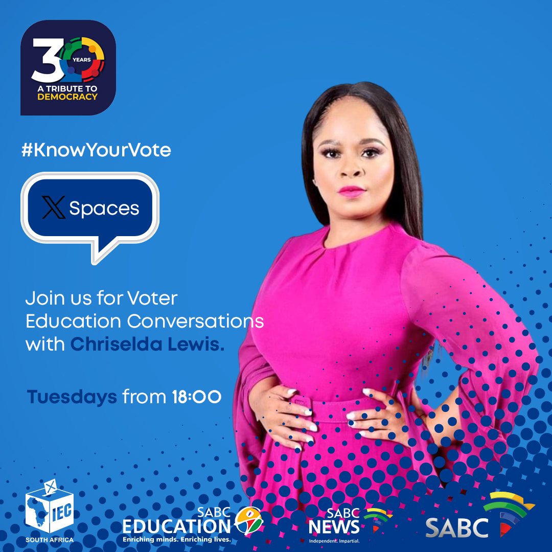 Are you ready to amplify your impact at the polls? Join the second conversation of #KnowYourVote next Tuesday, 21 May 2024 at 18:00 on SABC’s X-Space to engage with experts, ask questions, and become a more informed voter. #KnowYourVote