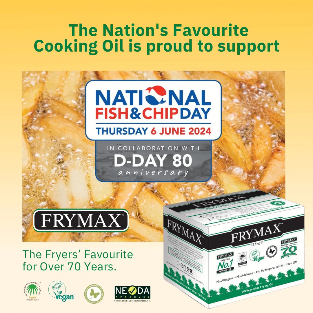 The Nation’s Favourite Cooking Oil is proud to support National Fish & Chip day 🐟 🍟 Thursday 6 June 2024 In Collaboration With D-DAY 80 anniversary For information click >> library.myebook.com/FryMag/fry-may… #fry #oil #frying #fryingoil #fish #chips #fishandchipslondon #fishandchips🐟