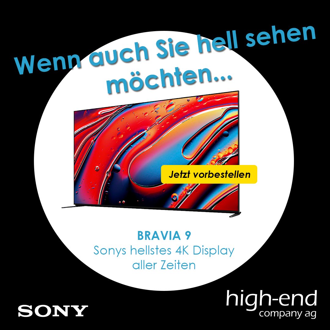 🔮 Sonys bester Mini LED-Fernseher und die hellste 4K Wiedergabe sorgen für unübertroffene Helligkeit und unvergleichlich schöne Farben 🎨 Ein wahrhaft unvergessliches Kinoerlebnis.

Jetzt vorbestellen unter tr.ee/Bravia9

#sony #bravia9 #bravia #highendcompany #schweiz