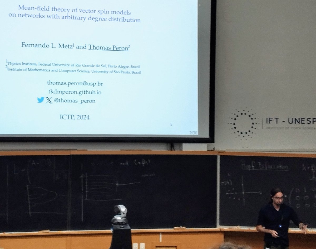 Kiarosz (@kiarosz) on Twitter photo Workshop on Dynamical Processes on Complex Networks
youtu.be/D9zeMEtGZi4
Speaker: <a href="/thomas_peron/">Thomas Peron</a>
14/05/2024
<a href="/105groupscience/">105 Group Science</a>
<a href="/ictpsaifr/">ICTP-SAIFR</a> Workshop on Dynamical Processes on Complex Networks
youtu.be/D9zeMEtGZi4
Speaker: <a href="/thomas_peron/">Thomas Peron</a>
14/05/2024
<a href="/105groupscience/">105 Group Science</a>
<a href="/ictpsaifr/">ICTP-SAIFR</a>