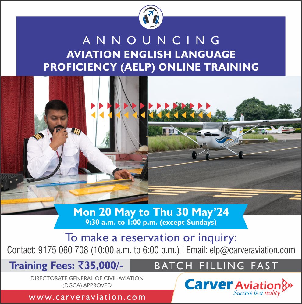 👆🏽Gentle reminder:

Slots filling up quickly - book your seat TODAY….🤩‼️
Call now to know more: 9175060708

#aelptraining #aelp #pilottraining #pilotcourse #englishlanguage #aviationlanguage #onlinetraining #CarverAviation #carveraviationacademy #baramatiairport