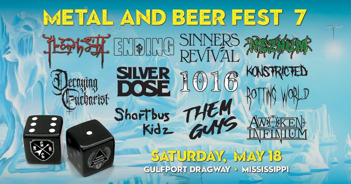 TOMORROW at Gulfport Dragway! Bring the whole family to support the Gulf Coast metal community with specialty craft beer, food and metal. Gates at noon, music begins at 1pm. Kids 10 and under are free. #thesound228 #gulfcoastmetalalliance #coldcomfortbrewing #livemusic