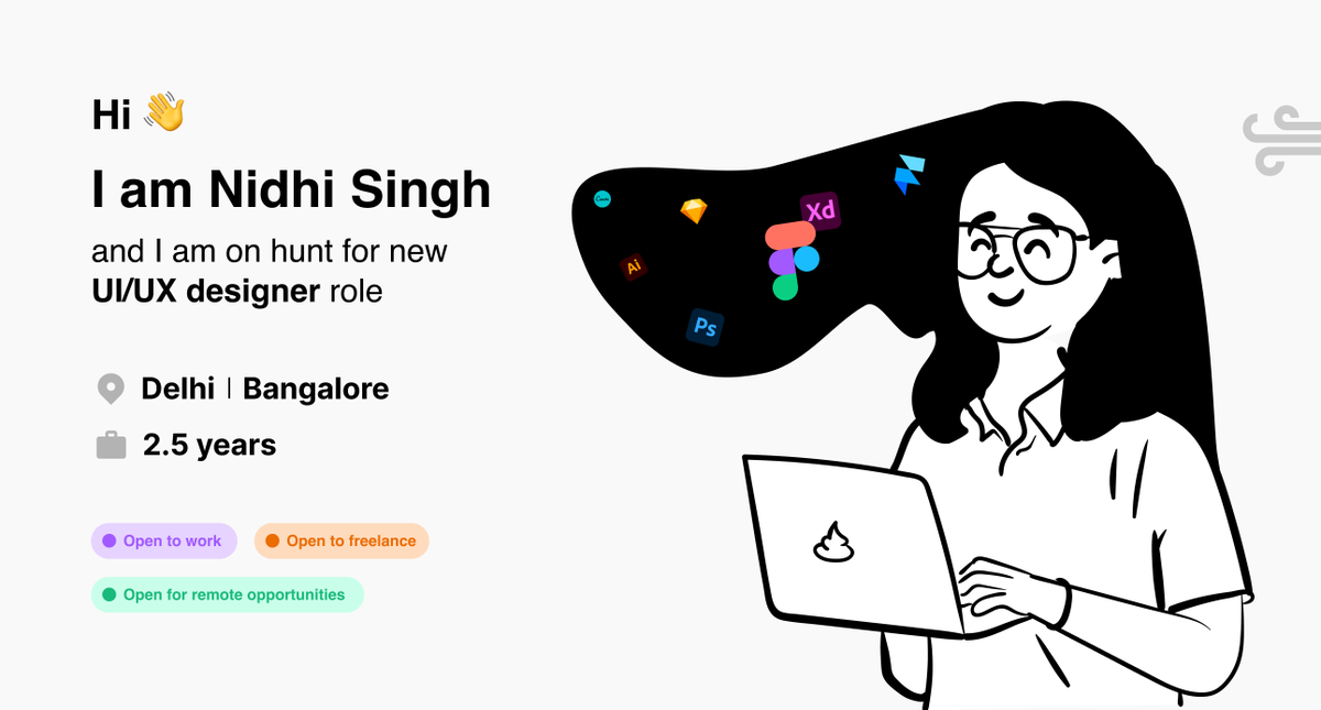 Hi,
Know someone who's hiring a UI/UX designer? share this post with them. 
If YOU are the one hiring, you might have just stumbled upon the one 👩🏻‍💻

RT for good karma :)
Please feel free to DM or reach out on linkedin
linkedin.com/in/nidhisingh3…