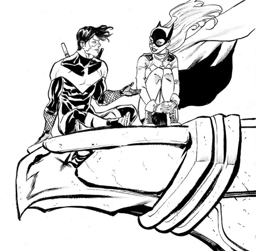 A sub-genre of my sketches/commissions: Superheroes just chillin'.