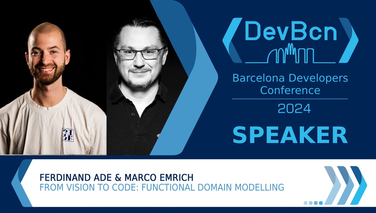 🚀 From concept to reality! Join @145ferdi and @marcoemrich at #devbcn24 for 'From Vision to Code: Functional Domain Modelling'. Learn to transform strategic ideas into executable code! Don't miss this vital session! Details ➡️ buff.ly/4byycLt
