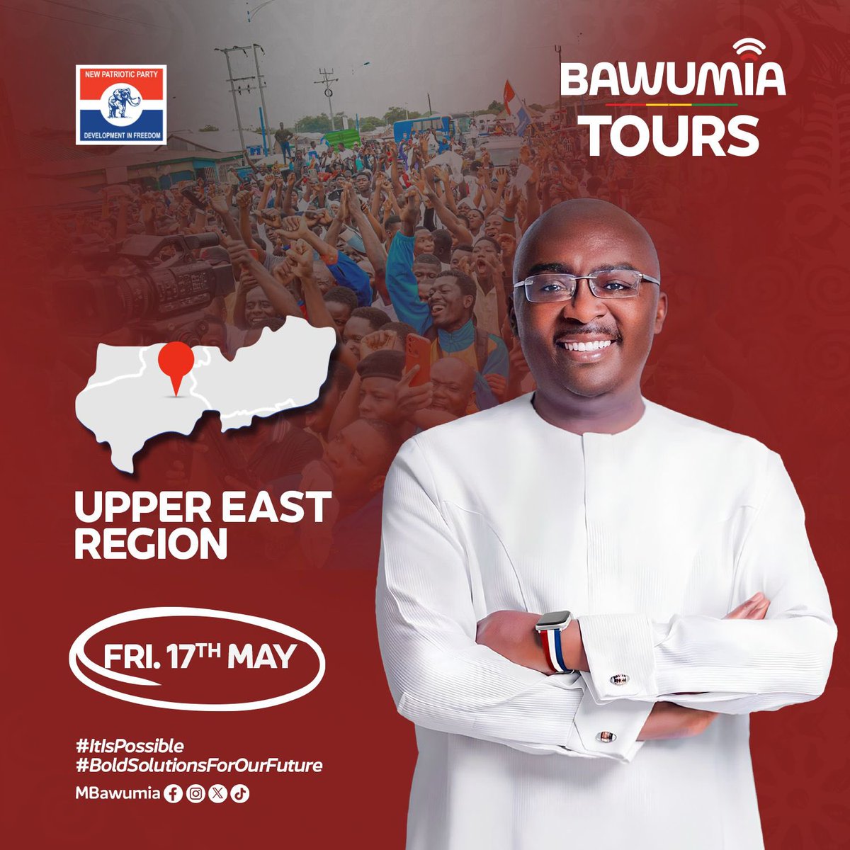 The Next President Of Ghana, H. E Dr. Bawumiah tours Upper East Region Region.

#Bawumia2024 
#ItIsPossible 
#BoldSolutionsForOurFuture
#GhanasNextChapter 
#BawumiaTours