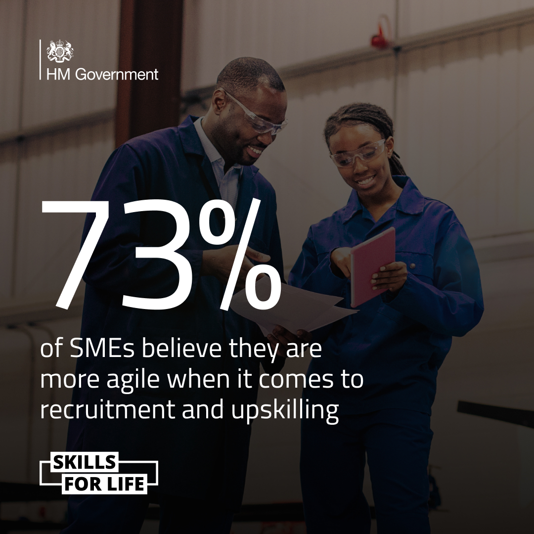 Adaptability is key for #SMEs, with 73% agreeing they can be more agile with recruitment and upskilling.

Read more in the Skills Horizon Report 2024: ow.ly/9WEX50QHOn0

For flexible training and employment schemes, visit: ow.ly/B1ay50QHOmY

#SkillsForLife
