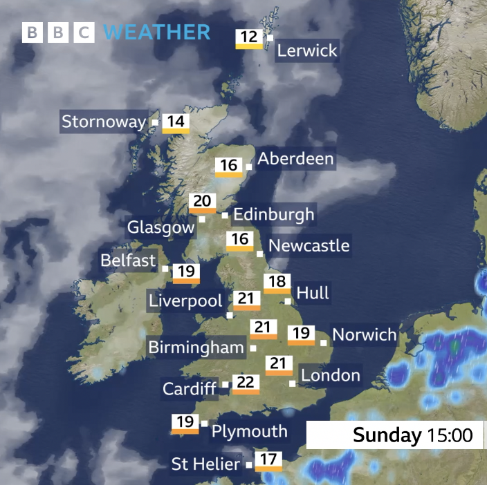 Many of us will have a rather pleasant weekend weather-wise. Early fog/cloud clears for most (except NE coasts) with warm sunny spells. Chance of a few heavy showers on Saturday. bbc.co.uk/weather