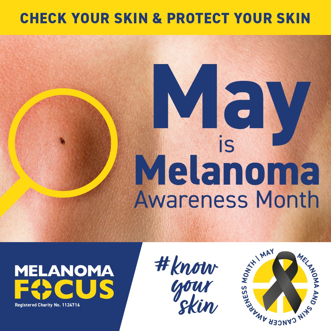 This #MelanomaAwarenessMonth @melanomafocus is urging you to #KnowYourSkin: ✔ Check your skin and contact your GP if you notice new or changing moles or lesions ✔ Protect your skin from the sun with SPF30+ sunscreen & avoid sunbeds Find out more: buff.ly/3N8ELve