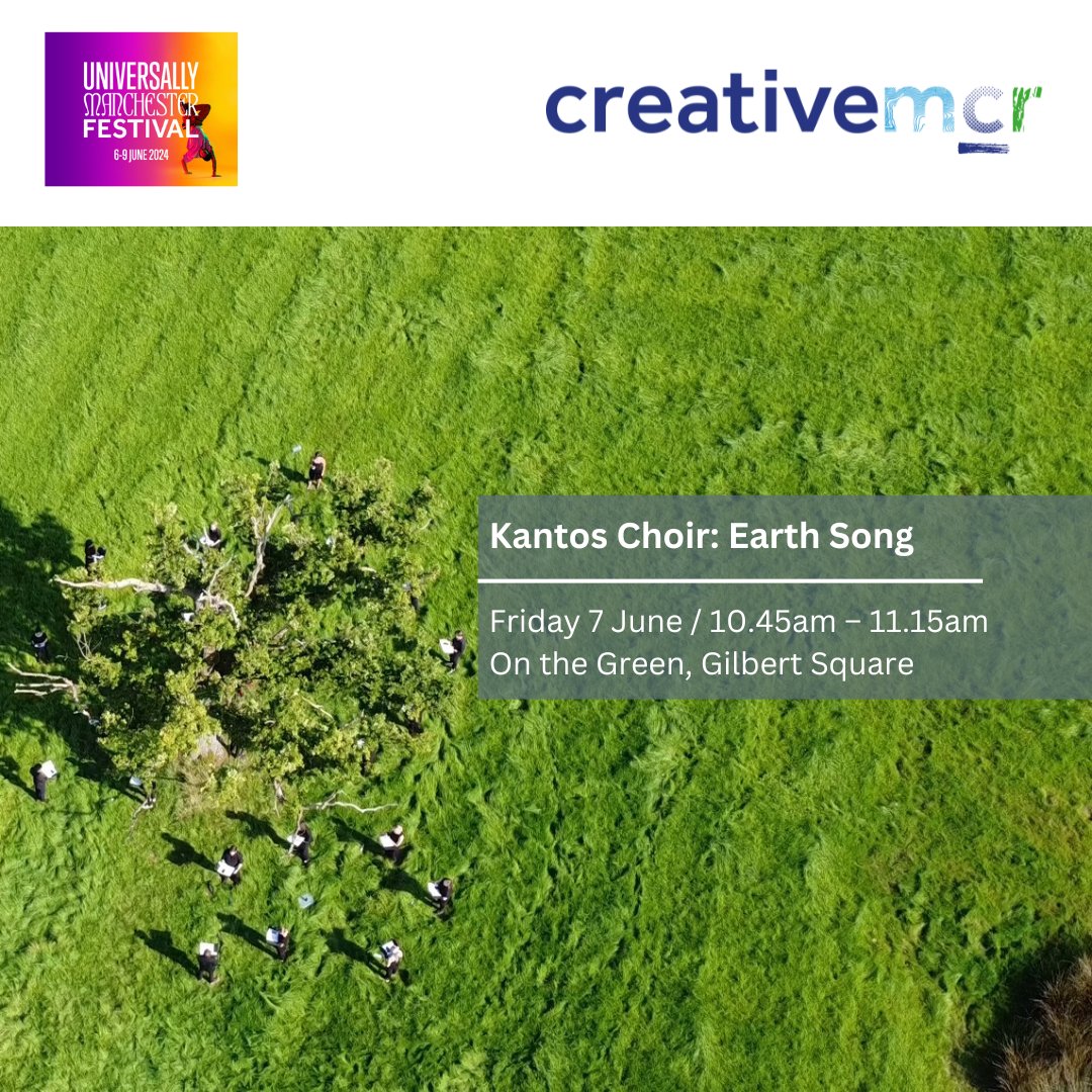 In less than one month, Kantos Choir comes to #UoM200 to perform a breathtaking vocal performance, interrogating climate change and our response to it. This is one not to be missed! 🎵 🎟 Free 📍On the Green, Gilbert Square 🗓7 June ⏰10.45am–11.15am