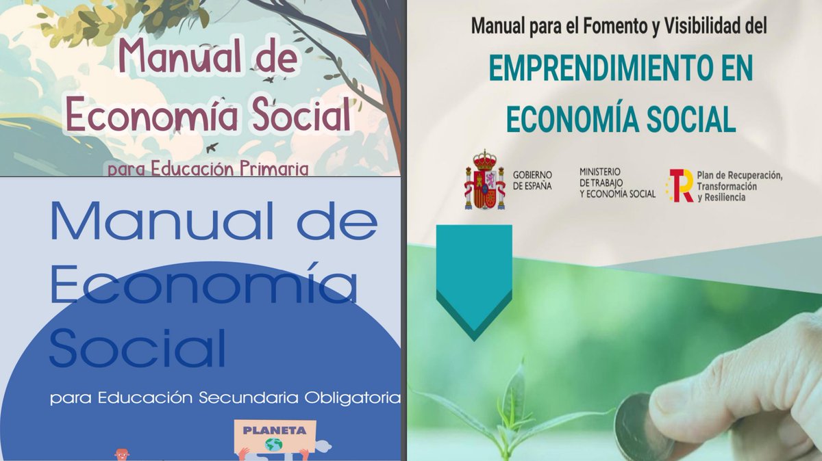 El @empleogob publica los manuales de economía social para educación primaria, secundaria y superior, y las guías para la creación de cooperativas y empresas de inserción. Son públicos y se pueden utilizar y difundir. ▶️acortar.link/qF1rYL