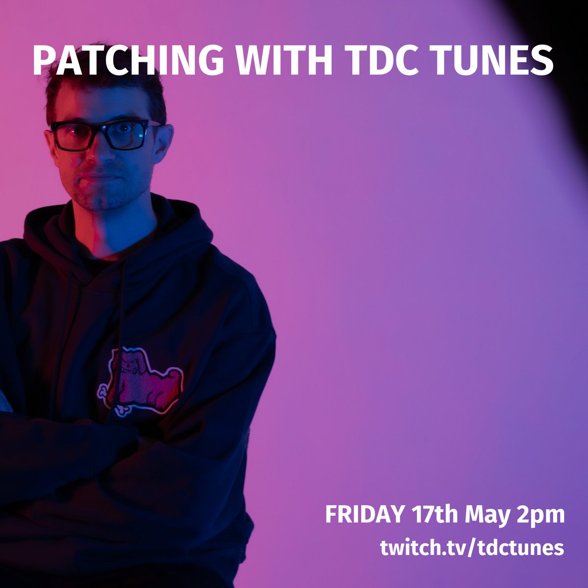 Patching with TDC Tunes Building modular synth patches Chatting Hanging out Trying modules I haven't used for a while! twitch.tv/tdctunes 2pm BST/ 3pm CEST/ 9am EDT / 6am PDT #twitchmusician