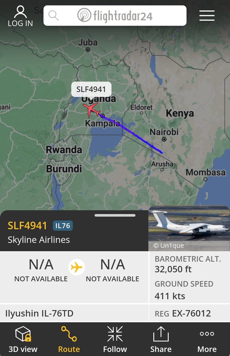 Kyrgyzstan IL76 EX-76012 departed from Mombasa, Kenya