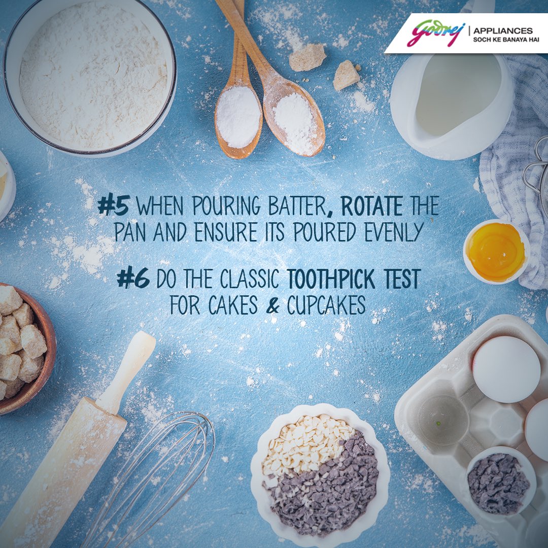 It's easy to bake like a pro, with Godrej Microwave Ovens and these specially curated baking tips! 👩🏻‍🍳 #Godrej #GodrejAppliances #GodrejMicrowave #HomeAppliances #ThingsMadeThoughtfully #SochKeBanayaHai