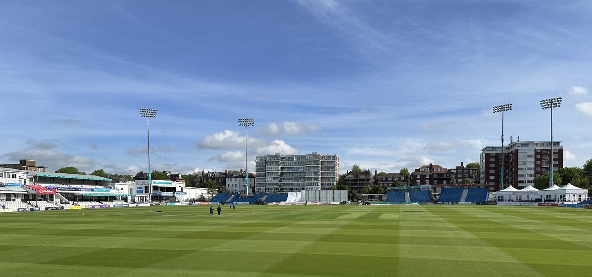 Good morning from a sunny 1st Central County Ground, Hove, ahead of day one of our @CountyChamp clash with @SussexCCC. All set for an 11am start. #SUSvYOR