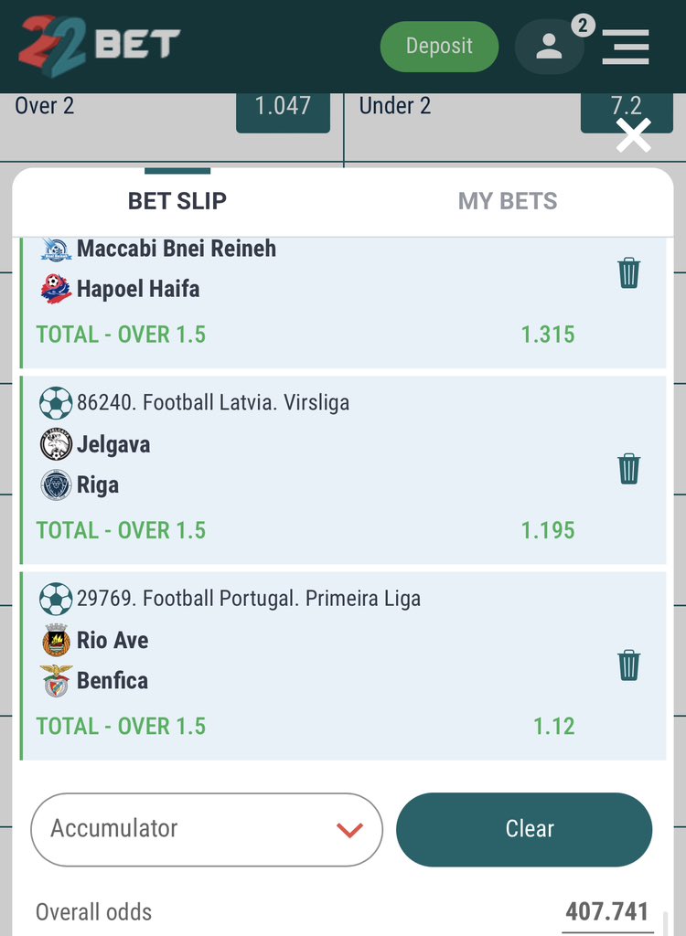 5 and 400 odds on 22bet

Codes 👉🏾 VM7B4 & QVSB4

Stake here to get 100% bonus 👉🏾 cutt.ly/kwDEK4Et

Promo code 👉🏾 JFT01