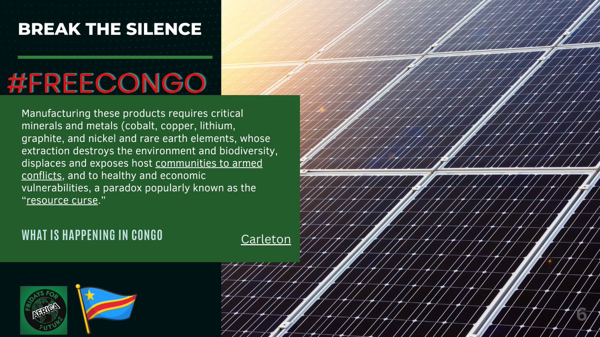 Do not ignore the human impact of mining for renewable energy minerals! Human rights should never be overlooked in the fight against climate change. We demand ethical & just practices in mining! #BreakTheSilence #FreeCongo #RenewableEnergy #KeepEyesOnCongo #ClimateJustice