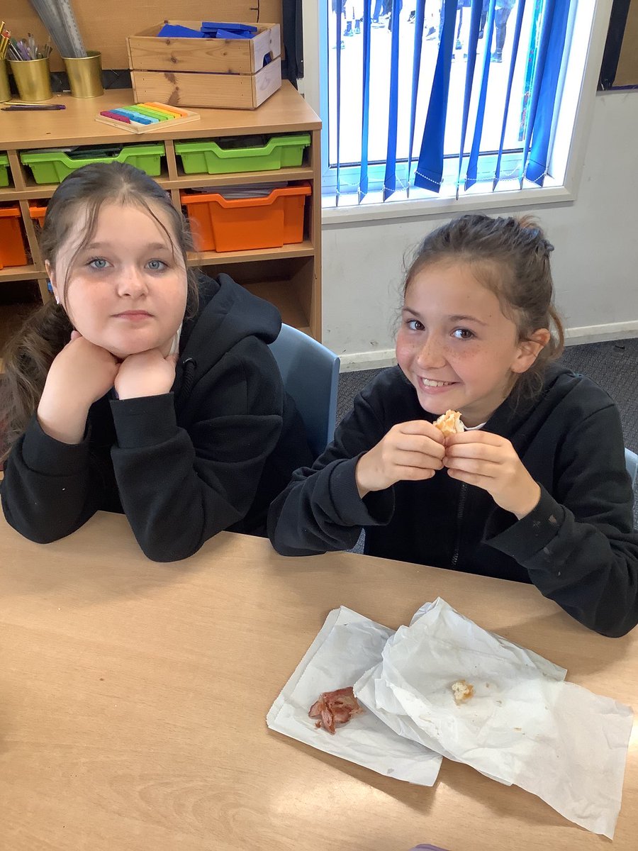 Year 6 enjoying their well deserved breakfast sandwiches this morning. They’ve made all staff so proud this week. Well done year 6! #AGPAyear6